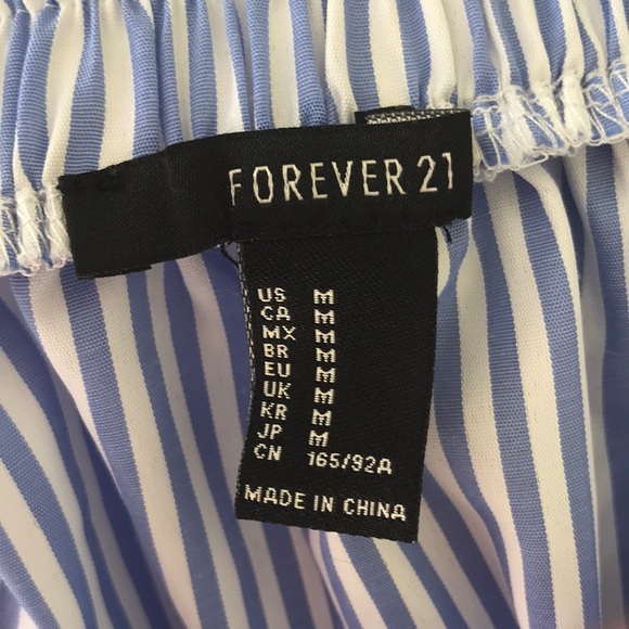 Forever21 Off-The-Shoulder Striped Top - Picture 5 of 5